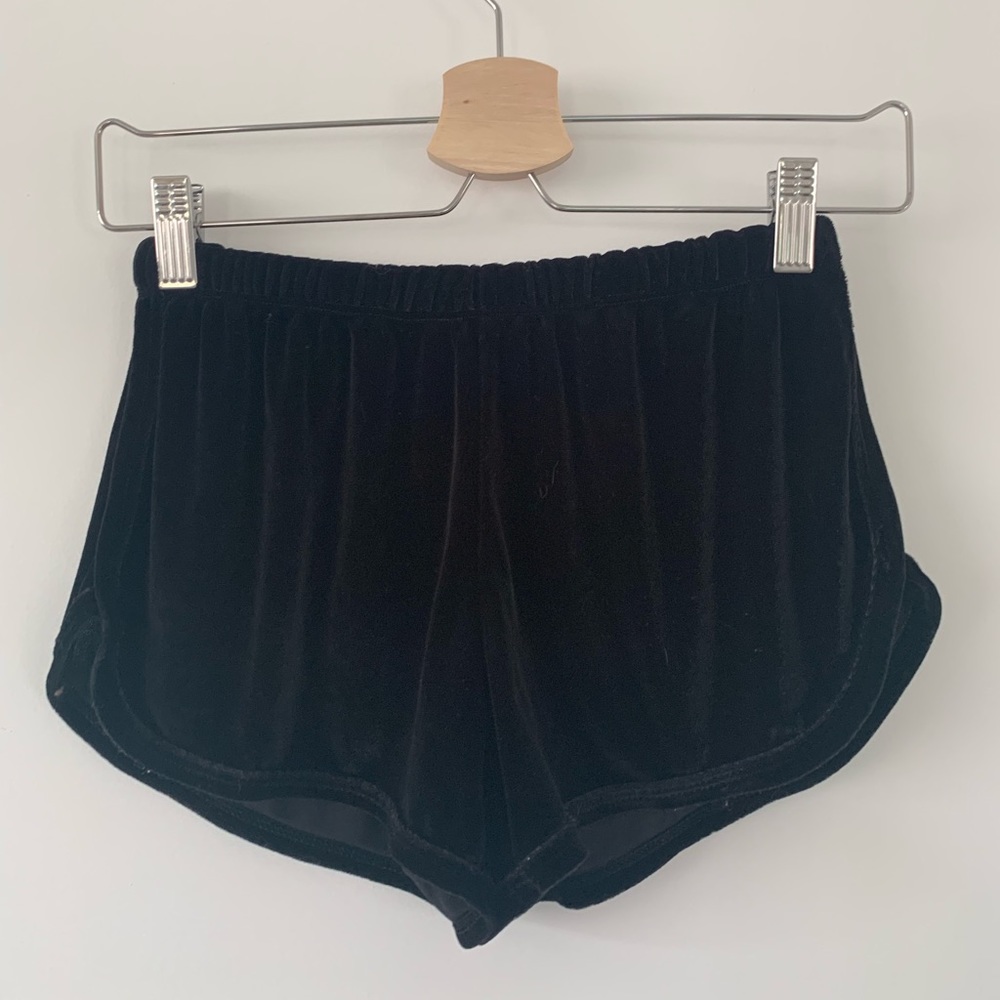 Brandy Melville black velvet shorts